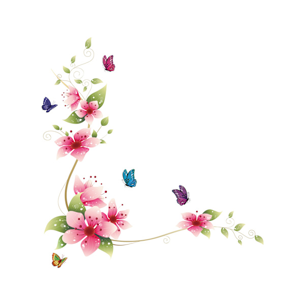 Blå dröm väggklistermärken ROS/RÖD VINE BLOMMOR I blommig