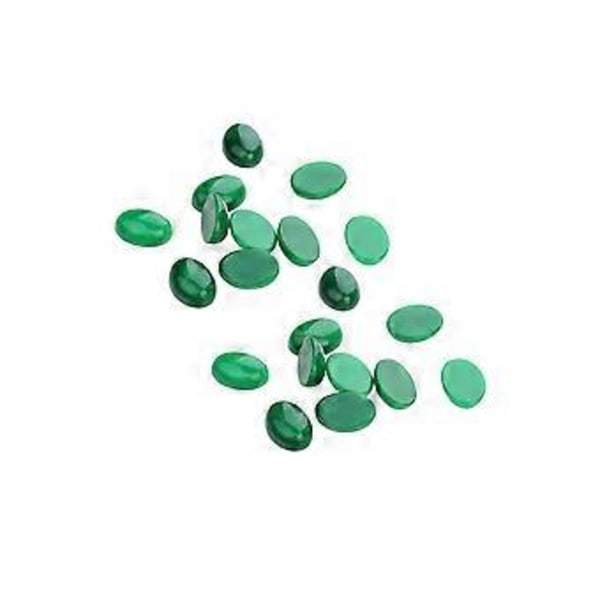 10 stk. 25x18MM DIY Stein Tid Klistremerke Oval Glass Patch Utstyr for Smykkefremstilling (Grønn)