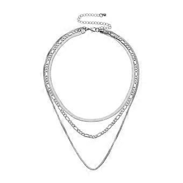 Kjede Choker Halskjede Boho Fargerik Punk Choker Halskjede Kjedesmykker for Kvinner og Jenter (Hvit)