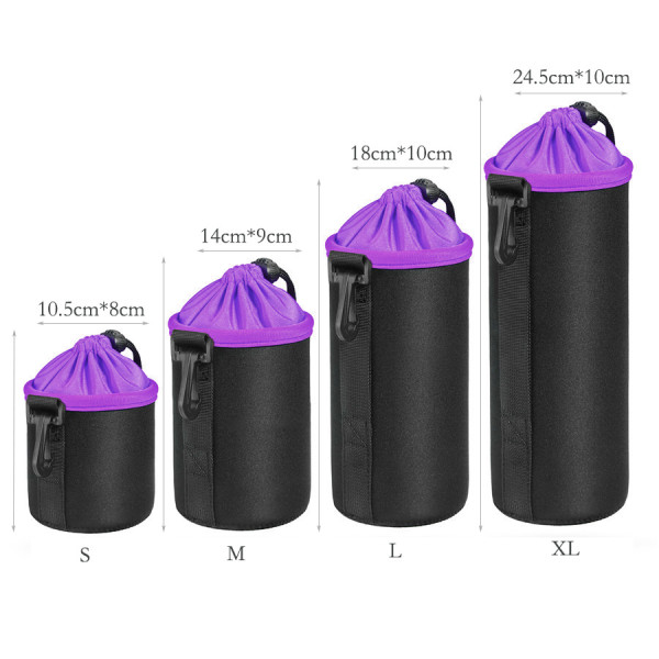 4pcs Waterproof Camera Lens Bag Anti-fall Soft Dslr Camera Lens B