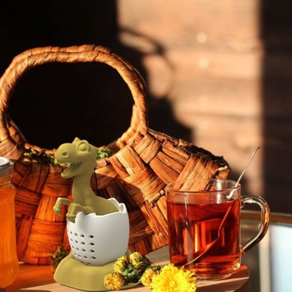 Dinosaur tesil, silikon tesil Leaky Tea Infuser Tea Filter Funny Tea Dinosaur Baby Te