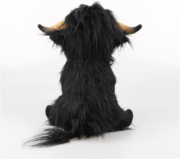 (Sort) 10 Tommer Highland Cow Fyldte Dyr Blødt Legetøj Fluffy Sc