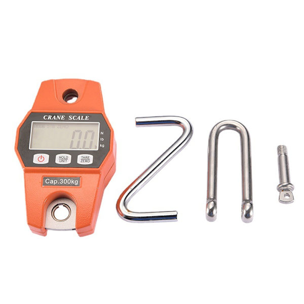 1PC oranssi elektroninen vaaka 300kg ripustuskoukku vaaka dynamometri