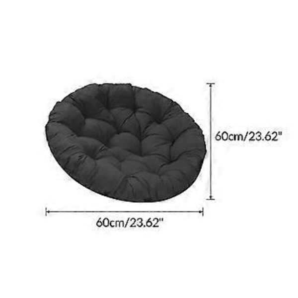 60x60cm Udendørs Hynder til Sæder Patio Hynde til Hængende Rattan Sæder (sort)