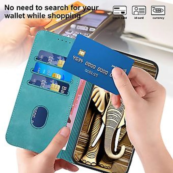 Elefantpräglad PU-fodral för Samsung Galaxy Z Fold5 5G (Ljusblå)