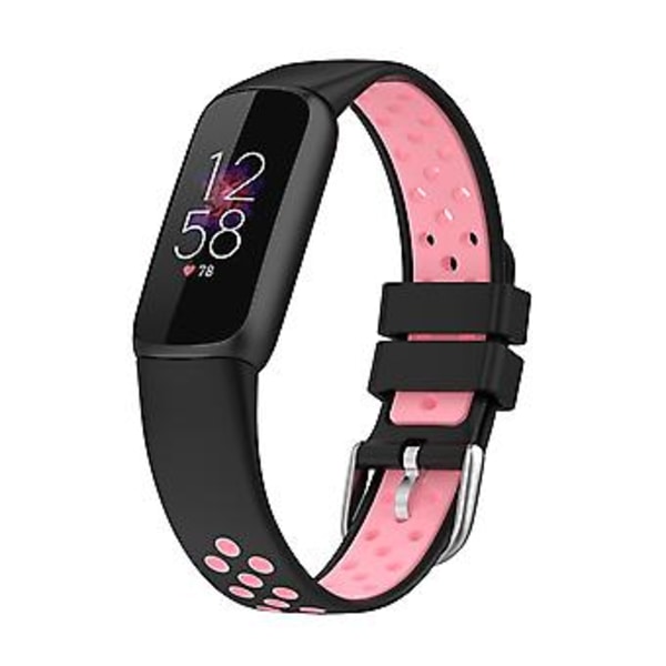 Silikonarmband till Fitbit Luxe (Svart Rosa)