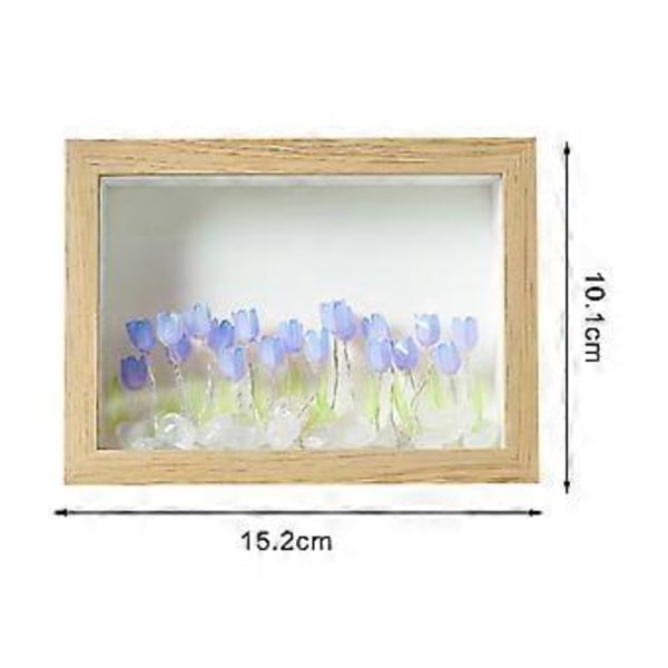 DIY Tulip Fotoramme Natlampe 10,1x15,2cm Robust Nem at Installere Romantisk (Lilla Blomst)
