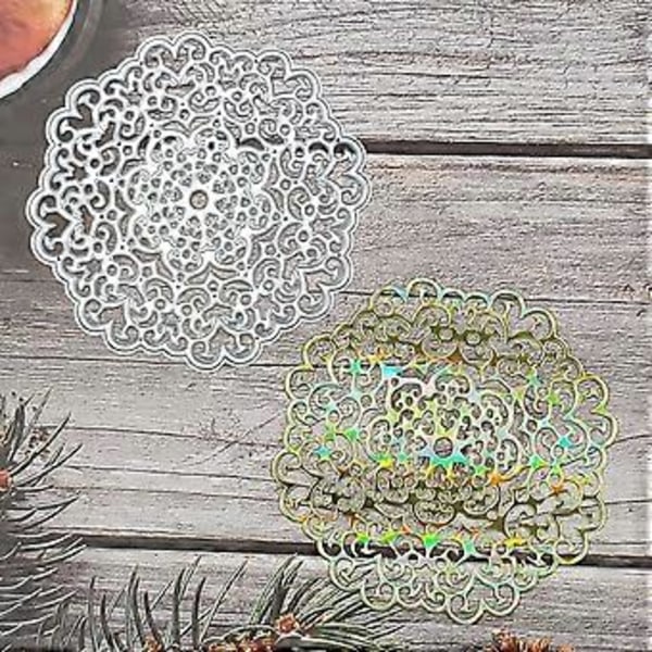 4 tuuman metalliset ontto mandala-kukkaleikkurit stensiili DIY-romanttisten korttien valmistukseen