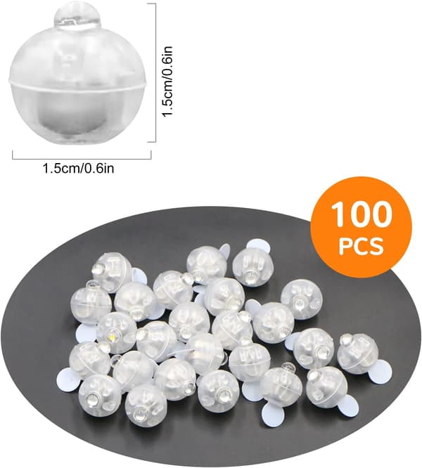 LED Mini Runde Ballon Lichter, 100 Stück Mini LED Ballon, Mini
