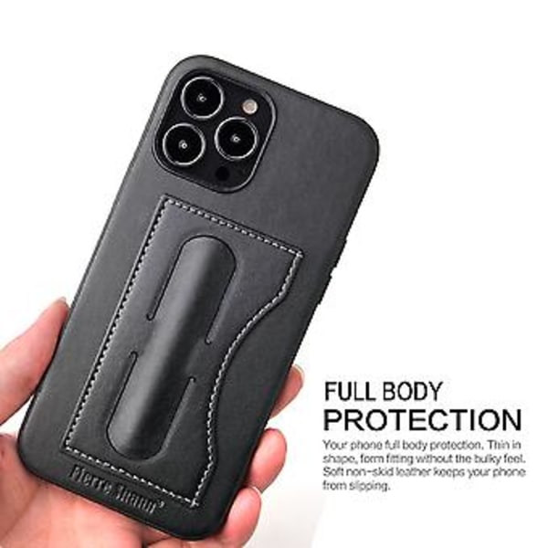 Fierre Shann Holder PU-fodral för iPhone 15 Plus (Svart)