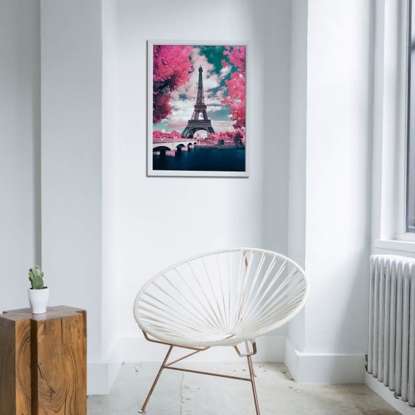 DIY 5D timanttimaalaus täydellinen poraommelpaketti (30x40cm) -Eiffel To