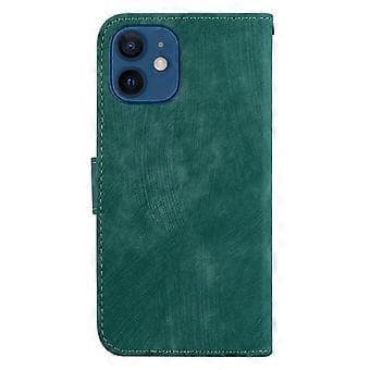 Præget Læderetui Til iPhone 12 mini (Grøn)