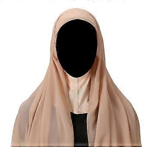 Hijab för Kvinnor Flickor Mode Muslimsk Hijab Sjal Huvudduk för Födelsedag Eid al-Fitr Shahadah Ramadan Bön (7 ljus khaki)