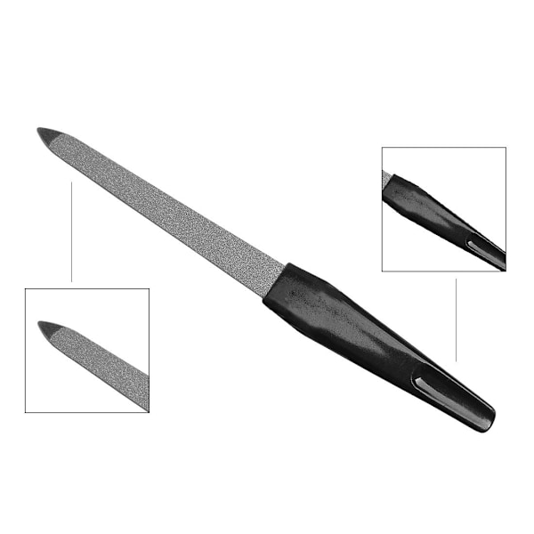 3-pack Safir Nagelfil Metall Nagelfil Nagelbuffer Plast Lo