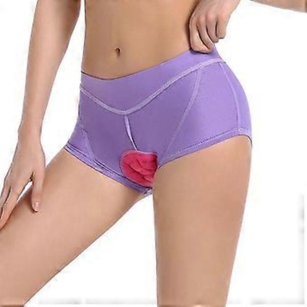 Nyhet Dam 4D Vadderade Gel Cykelunderkläder med Sittdyna, Elastiska Andningsbara Cykelshorts för Sport (M Lila)