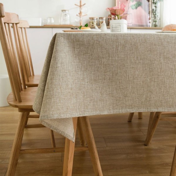 Lin foncé - Rektangulär linneduk i spillbestandig dekor