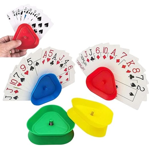 Plastik Poker Stand Holder Spillekort 4 Stk Børnespil