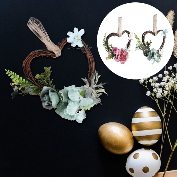Hjerteformet Vingran Krans Gren Girlander DIY Vingran Krans Dekorasjoner