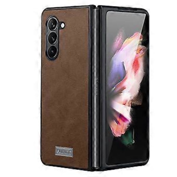 SULADA Fodral för Samsung Galaxy Z Fold5 5G i PU-läderbelagt TPU+PC, Anti-fall (Stil C)