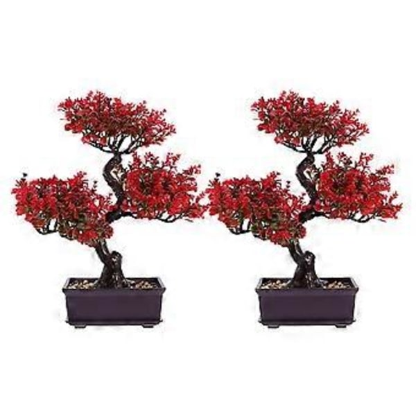2 stk. Kunstige potteplanter Skrivebord Falske potteplanter Bonsai Ornamenter