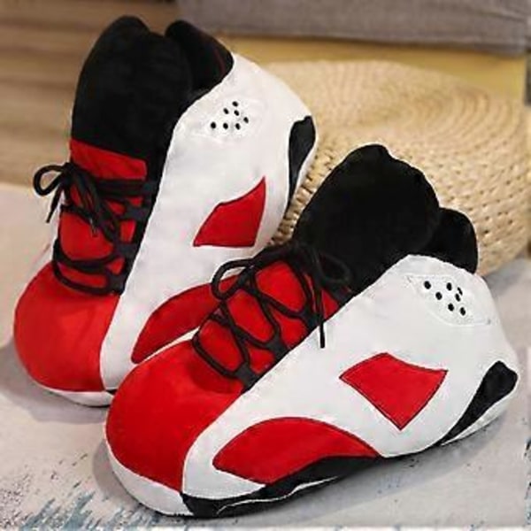 Plushtofflor som sneakers - Kreativt inslag, fluffiga, varma vintertofflor för avslappnad vardagsanvändning (A6)