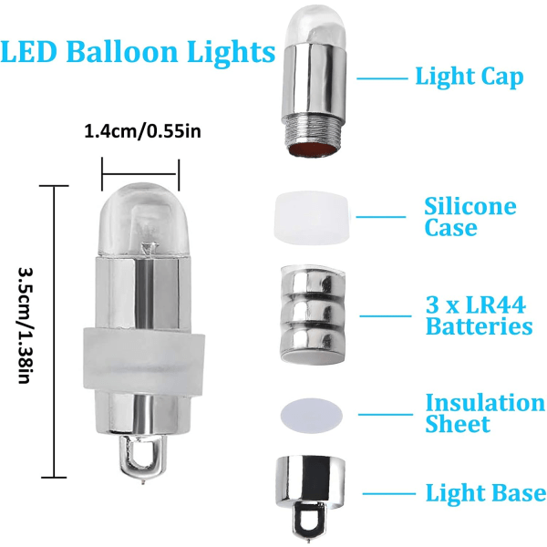 LED-ilmapallovalot 30 kpl LED-paperilyhty, LED-paperilyhty, Li