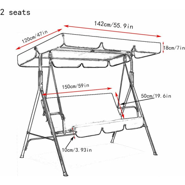210D udskiftning gyngestolbetræk vandtæt have hængekøjestol