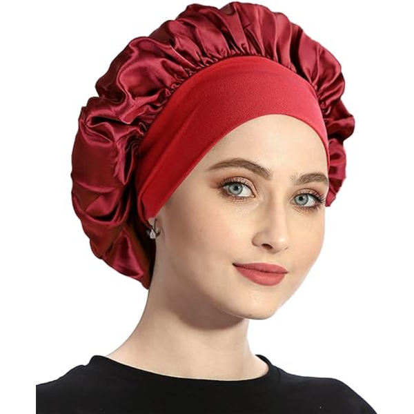 2 stycken satin nattmössa, sidenattmössa för kvinnor