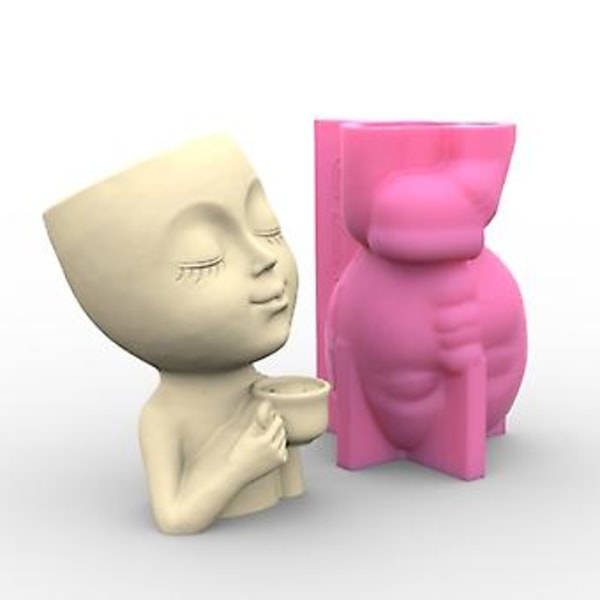Succulenter Blomsterpotte Resin Silikoneform Egnet til DIY Haveblomsterpotte