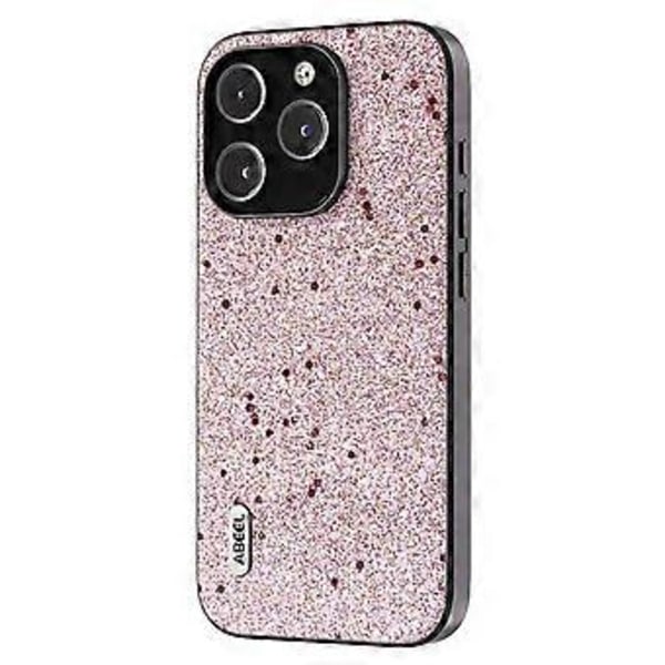 PU-läderbelagt TPU-fodral för iPhone 15 Pro med glitter och anti-fall (Stil C)