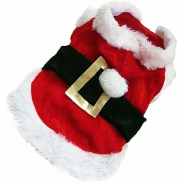 Jultomte hundkostym bomull husdjurskläder vinterhuvad kappa