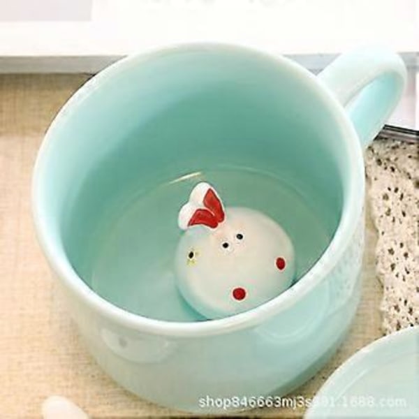 3D Kaffeekopp med Söt Djurfigur Inuti, Cartoon Keramik Figur, Tekopp, Jul- och Födelsedagspresent till Pojkar, Flickor, Barn - Fest, Kontor, Morgonkoppar för Te