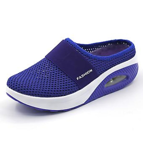 Sko Pustende Casual Mesh Slip-on Sko (38 Mørkeblå)