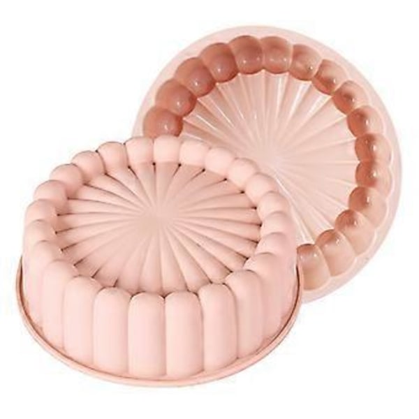 Kageform Rund Solsikke Non-Stick Fødevaregodkendt Høj Temperaturbestandighed DIY Silikone Let Demold Bageform Bageværktøj (Beige)