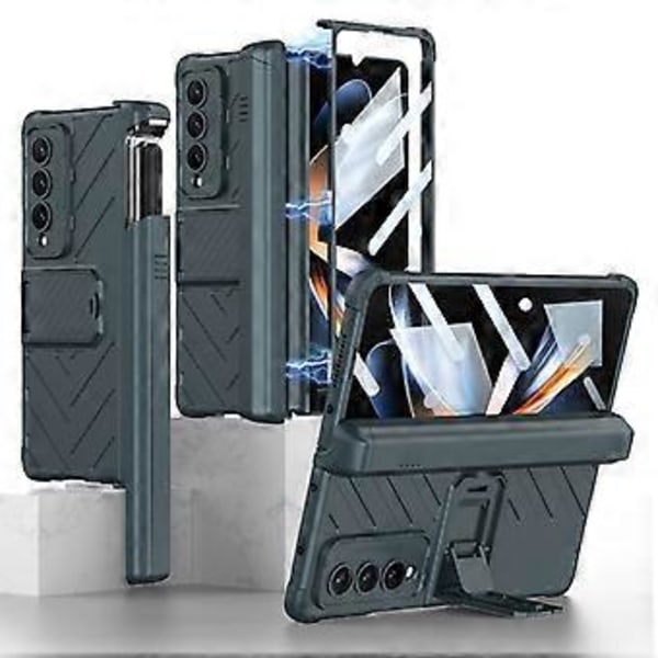 GKK Magnetiskt Pansar Flip Case för Samsung Galaxy Z Fold4 (Grön)