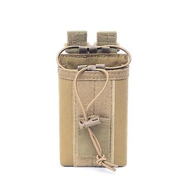 Taktisk Molle Radio Walkie Talkie Hållare Väska Militär Magasinpåse för Utomhusbruk (Khaki)