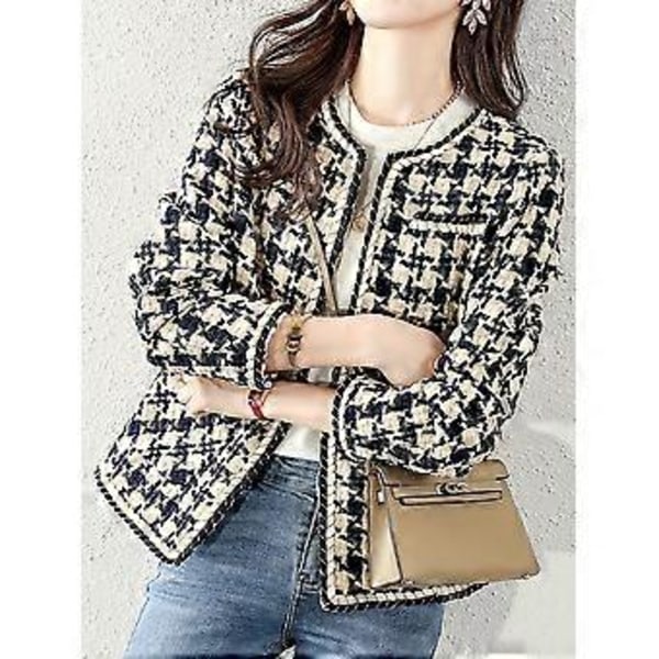 Jakke forår og efterår populær ny japansk mode retro temperament kort bluse jakke kvinde (M)