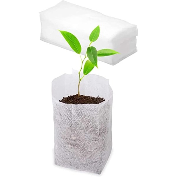 100 stk. 20x22 cm Biologisk nedbrydelige ikke-vævede planteposer Plantepose til frøplanter Planteskolepose til frø
