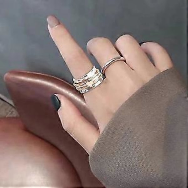Hjerte Spinner Ring til Kvinder Mænd Selvkærlighed Spinner Hjerte Ring Fidget Angst Sølv