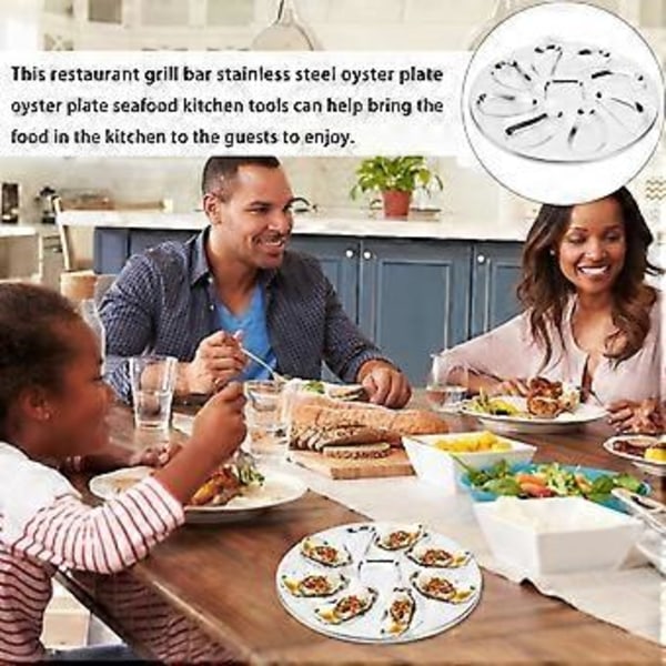 Rustfrit Stål Østers Middagstallerken Slots Musling Østers Servering Grillpande