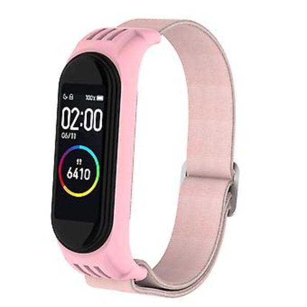 Twill 8-formad spänne armband för Xiaomi Mi Band 3 / 4 / 5 (Pärlrosa)