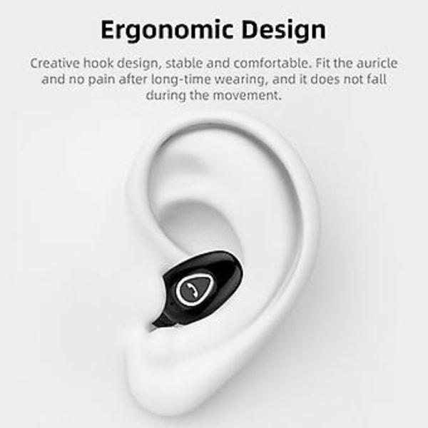 Mini Bluetooth 5.0 Headset TWS Trådlösa Hörlurar Stereo Hörlurar Öronsnäckor (Vit)