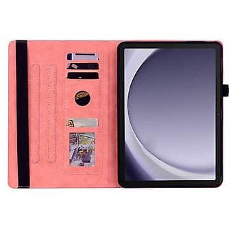Embosset lærveske for Samsung Galaxy Tab A9+ (Rosa)