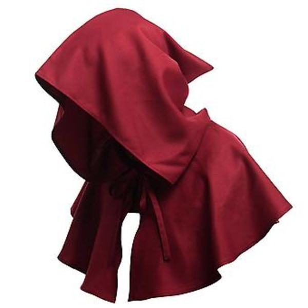 100% uusi, keskiaikainen huppuhattu Halloween Cosplay hupullinen viitta unisex keskiaikainen viitta hattu valkoinen (punainen)