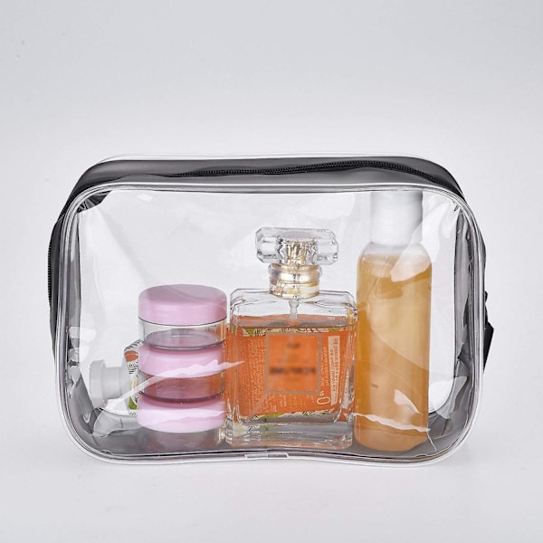 5 stk. Bærbar Transparent PVC Kosmetik Make-up Taske med Lynlås