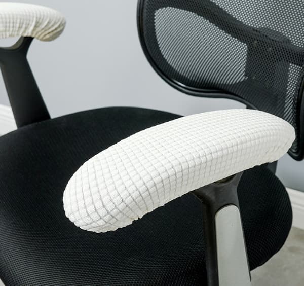Hvite 1 par polyester armlenedeksler for kontorstol - Avtakbare