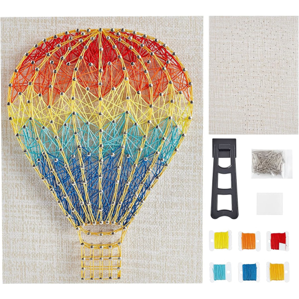 20cmx20cm String Art Crafts Kit for Beginners Adults and Kids Handmade 3D Hot Air Balloon Craft Art