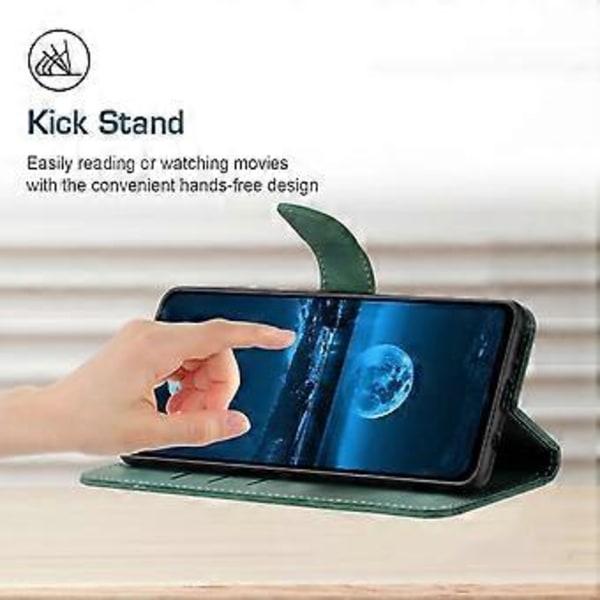 Til Motorola Moto G14 4G Læder Trykt Linje Telefon Case Anti-fald Tegnebog Stativ Cover (Style E)