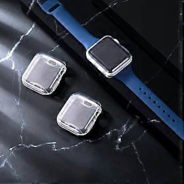 3-pack Kompatibelt med Apple Watch-fodral 38 mm, Mjukt HD-högkänslighetsskärmsskydd med TPU Allround Anti-Fall Bumper Skyddande Fodral för