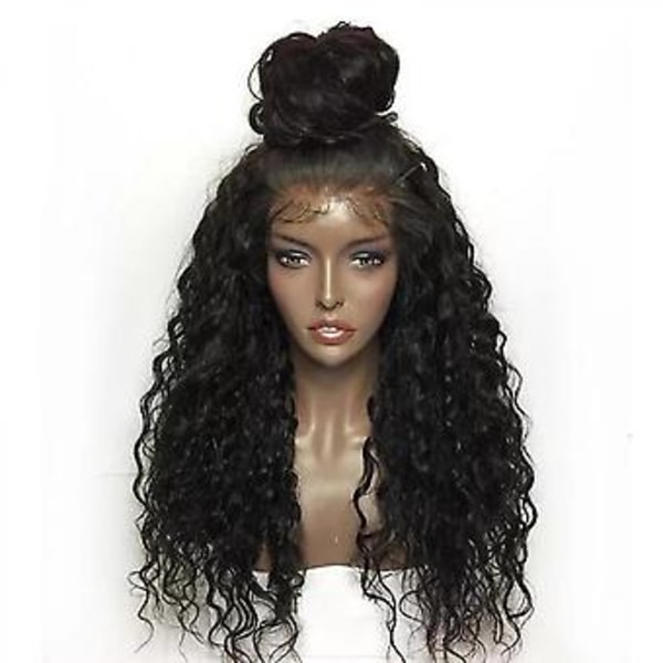 JUSCH Lace Front Peruk 22 Tum Lång Vågig Syntetisk Peruk Djup Mittskilja Babyhår Peruk Kvinnors Värmebeständig Fiber,WZ-1776R